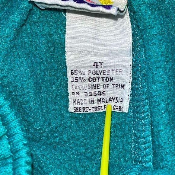 Circo Girls Pajama Set Size 4T Blue Green Quilted Embroidered Cute Long Sleeves - Picture 4 of 14